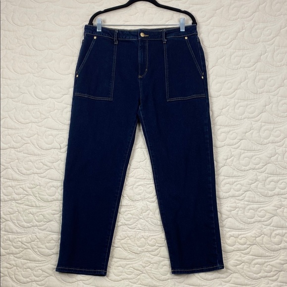 Micheal Kors Cropped High Rise Jeans Blue Womens Sz 12 - Picture 1 of 10